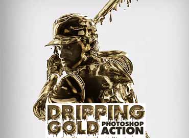 dripping gold photoshop action free download