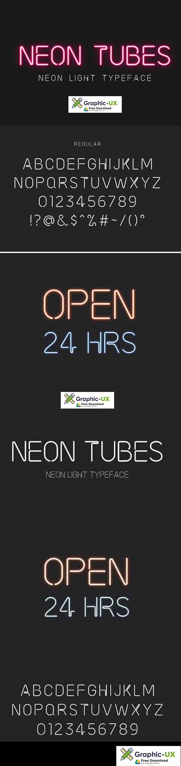 Neon Tubes Neon Light Font Free Graphicux