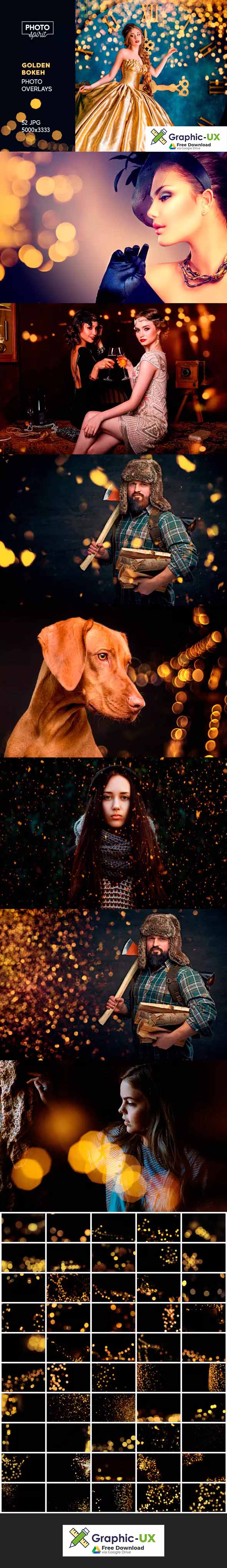 Golden Bokeh Photo Overlay Effects