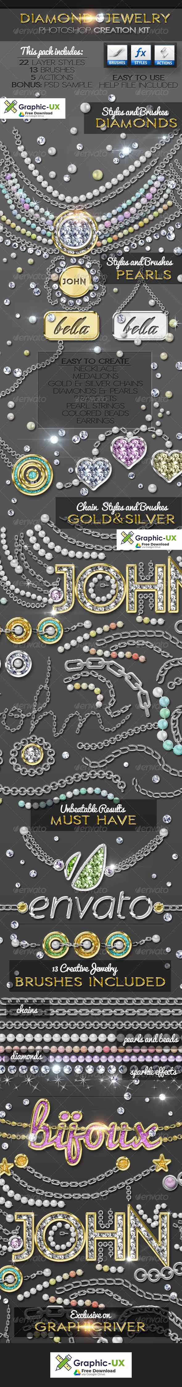 diamond gold silver and pearls photoshop action free download