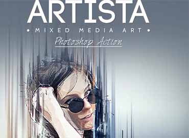 artista mixed media art photoshop action free download