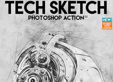 tech sketch photoshop action free download