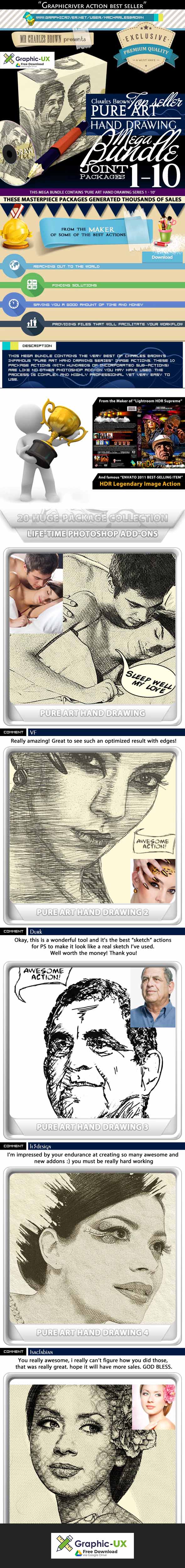 All Charles Brown's Pure Art Hand Drawing Bundle 