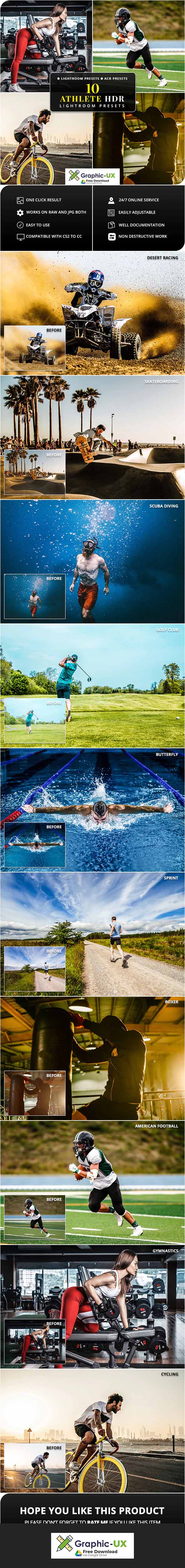 10 Athlete HDR Lightroom & Camera RAW Presets