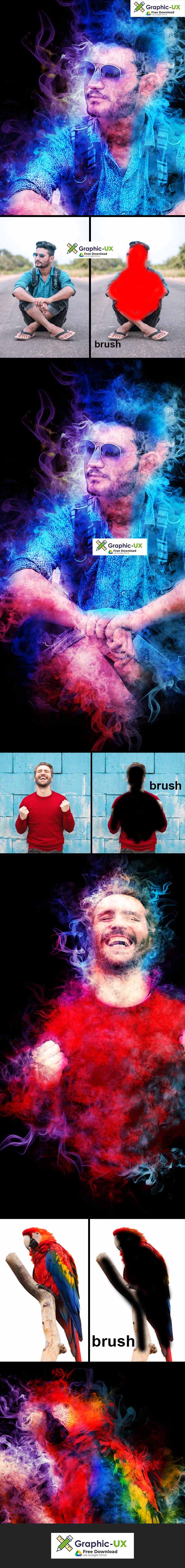 Amazing Colored Smoke Photoshop Action Vol 2