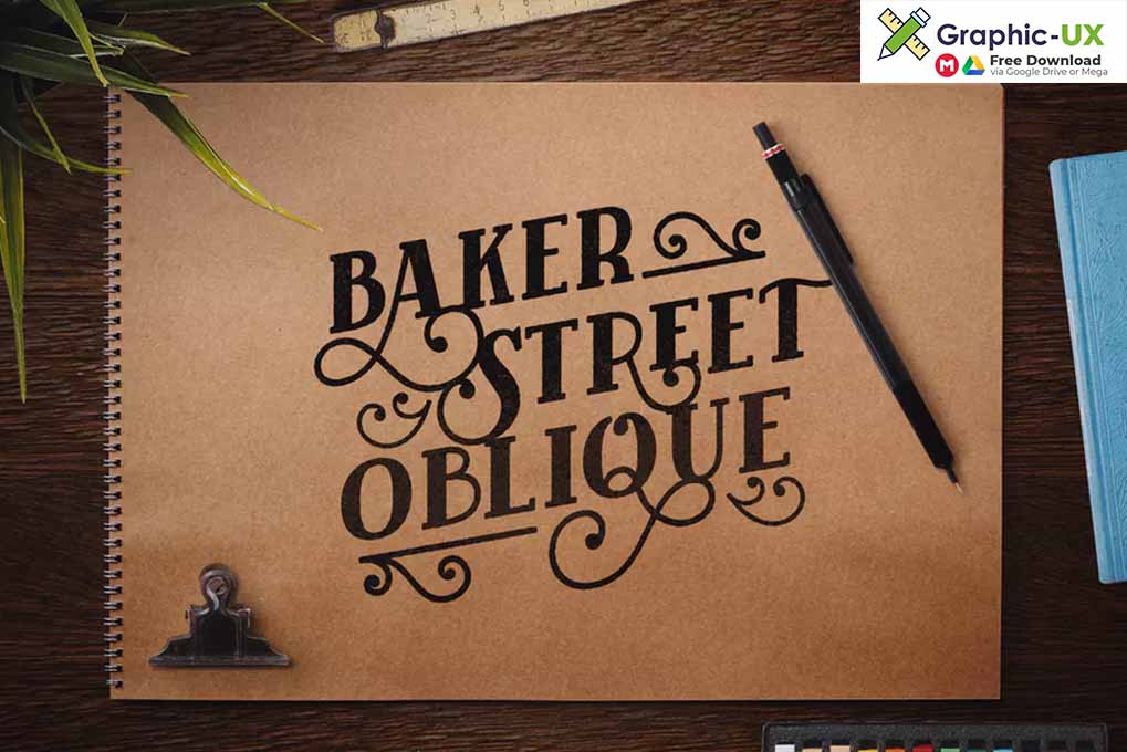 Baker Street Black Oblique font 