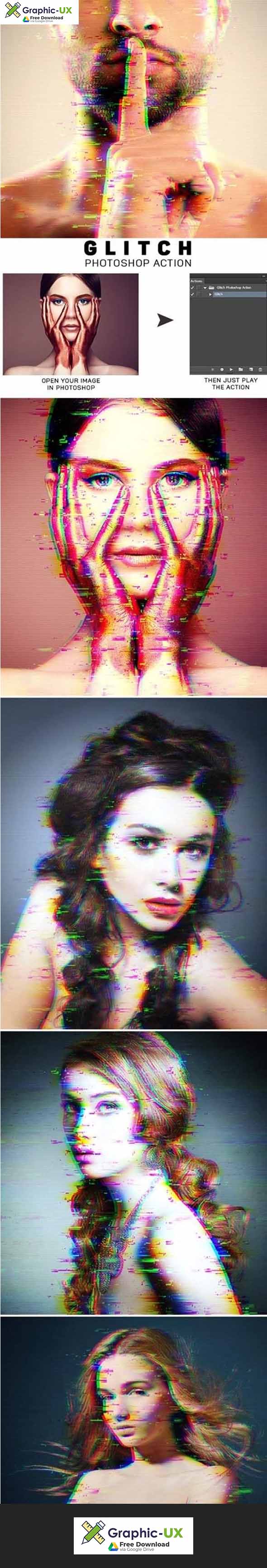 Glitch Photoshop Action 