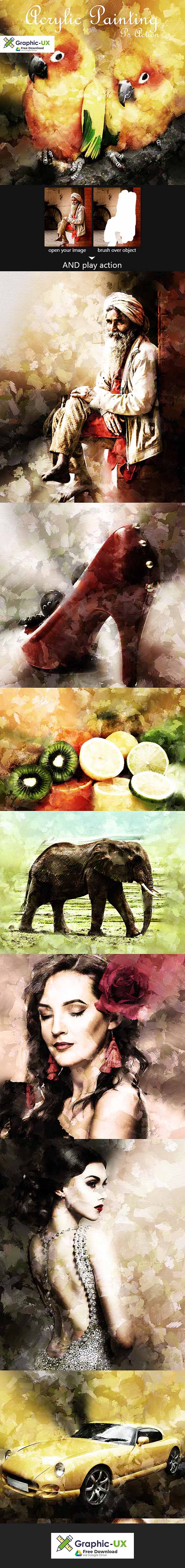 acrylic painting photoshop action free download