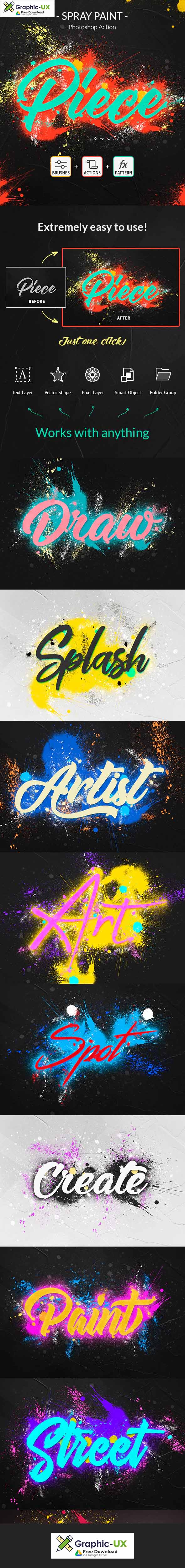 Spray Paint Photoshop Action free – GraphicUX