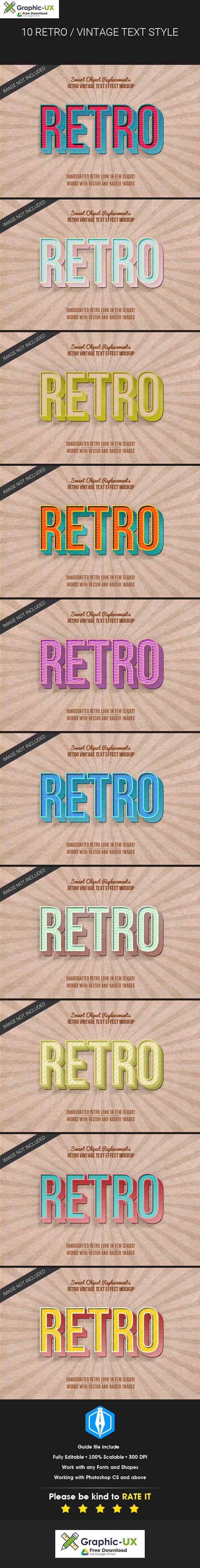 3D Retro Vintage Text Effects 