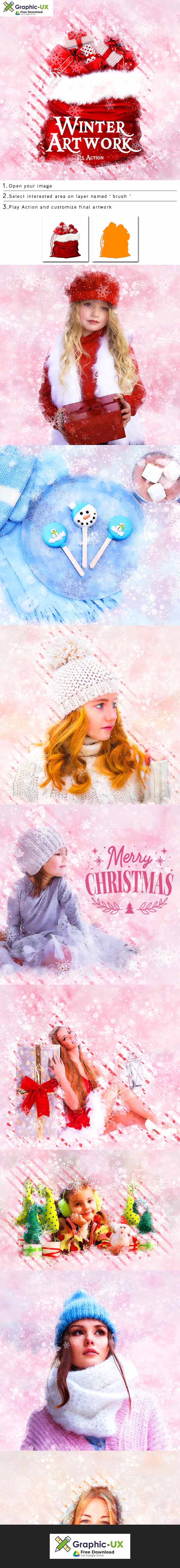 Merriness - Winter Artwork Photoshop Action