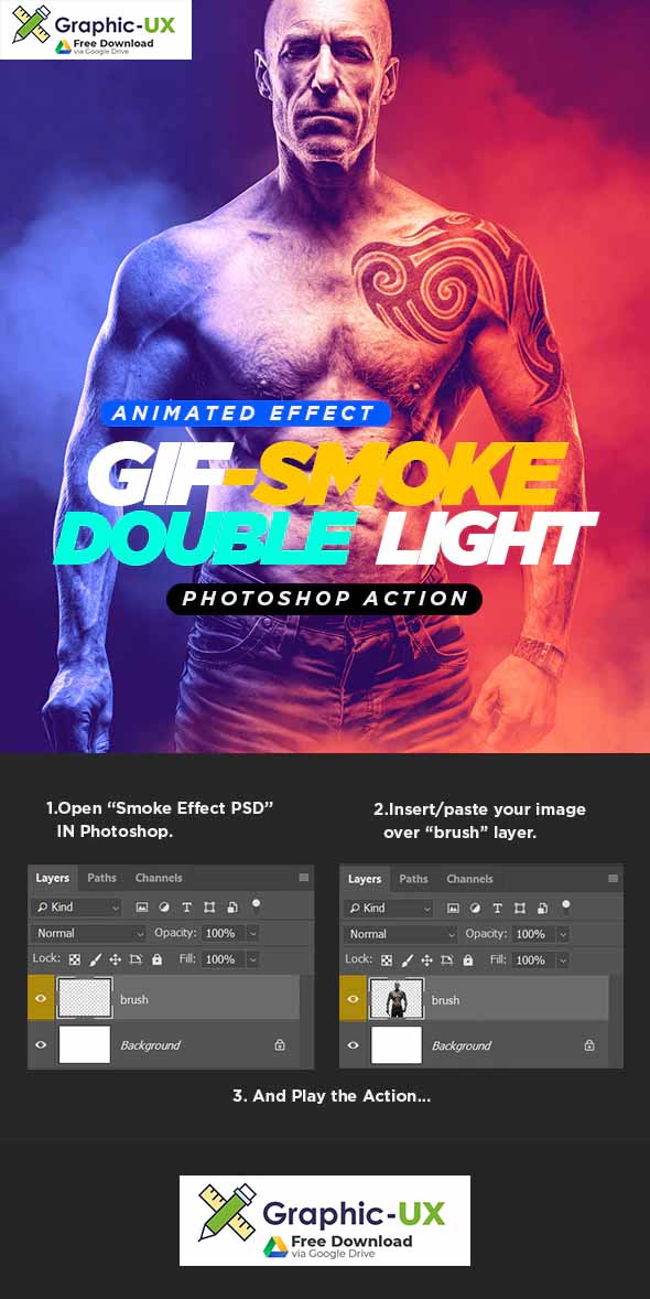 Gif Animated Smoke Double Lighting Photoshop Action free – GraphicUX