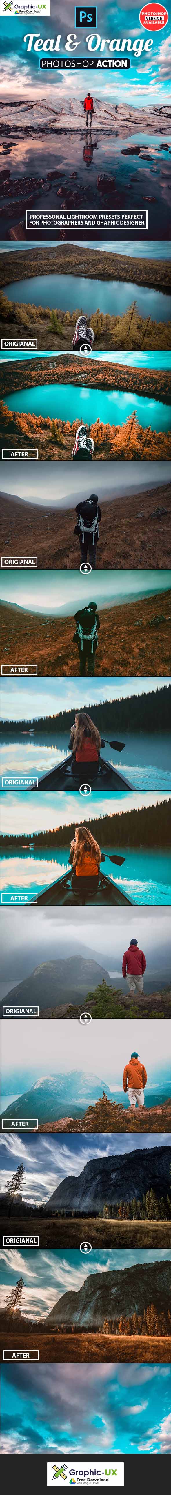 30 Orange and Teal - Photoshop Actions