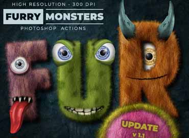 Furry Monster Actions - 300 DPI