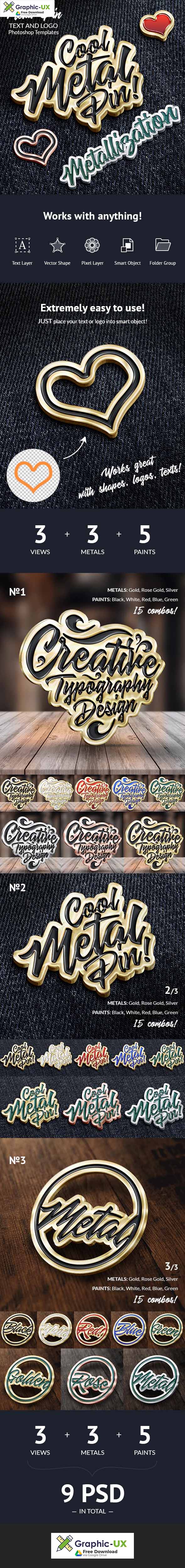 Metal Pin – Text and Logo Effect 