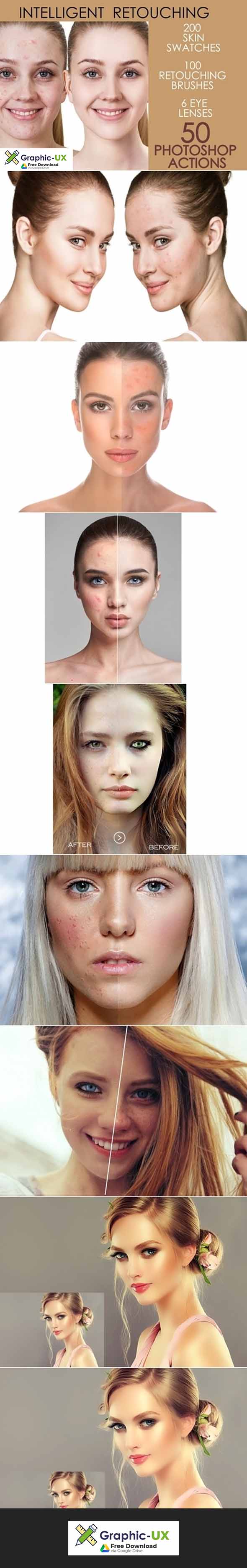 50 Photoshop Actions Retouching Skin 