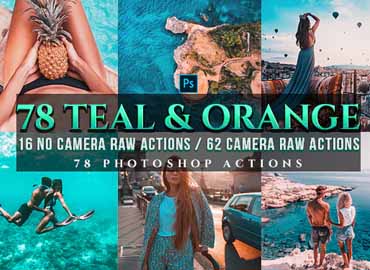72 PRO Orange & Teal Photoshop Actions