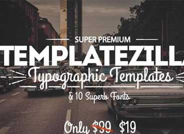 TemplateZilla: Super Premium Typographic Templates & 10 Superb Fonts