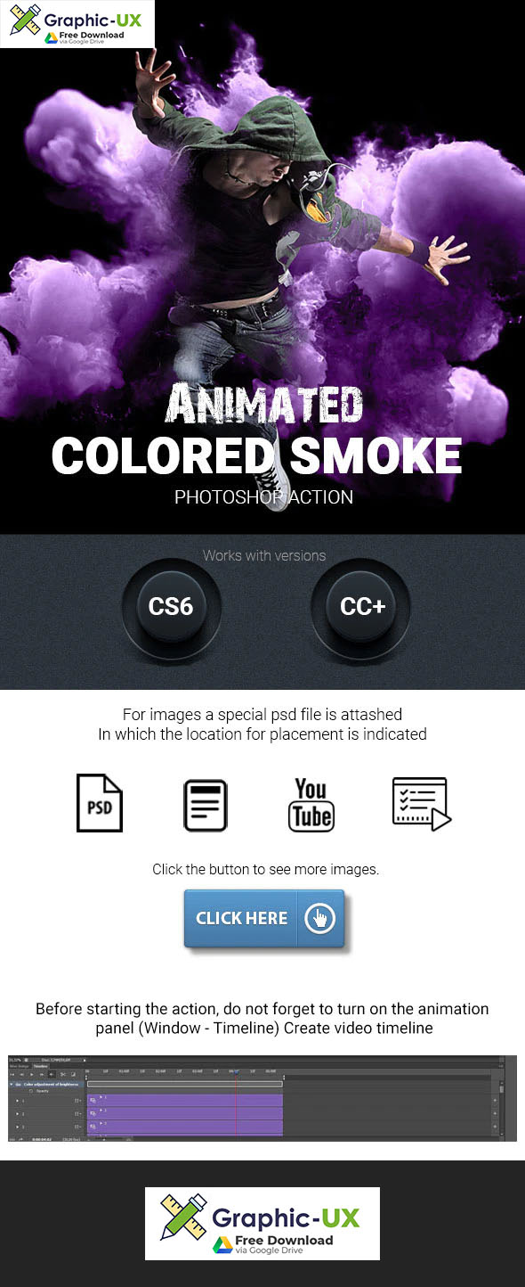 Animated Colored Smoke Photoshop Action – GraphicUX