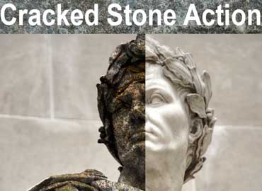 Cracked Stone Photoshop Action Vol 3