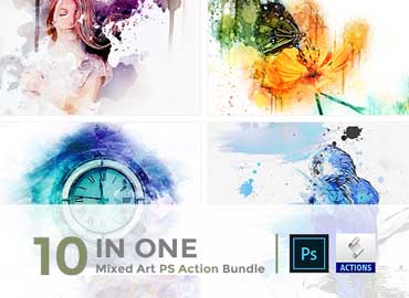 10 in One Mixed Art PS Action Bundle