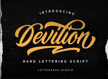 Devilion - Hand Lettering Script Devilion - Hand Lettering Script by Letterhend Studio in Fonts Desktop License × 1 $16 Devilion - Hand Lettering Script Font