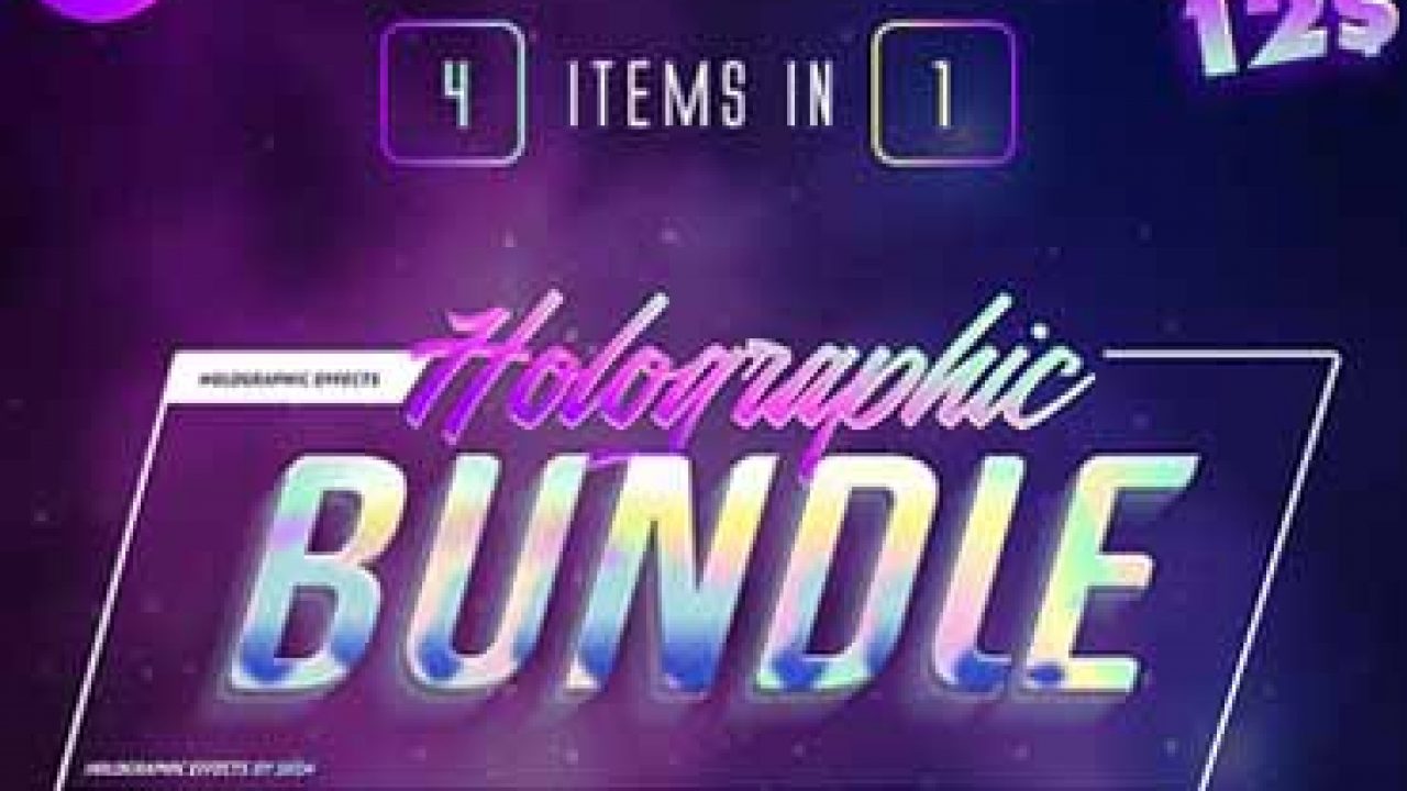 Download Holographic Text Effects Bundle Graphicux