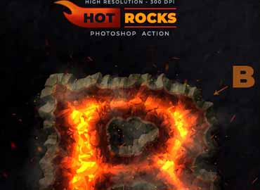 Hot Rocks - Photoshop Text Action