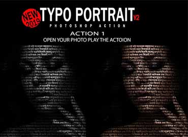 Typo Portrait v2 Photoshop Action